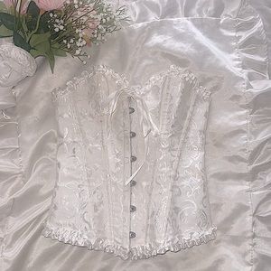 White Vintage Corset Mock up with laces